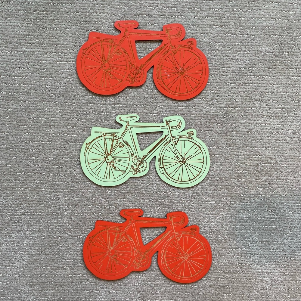 Colorful Wood Bike Cutouts